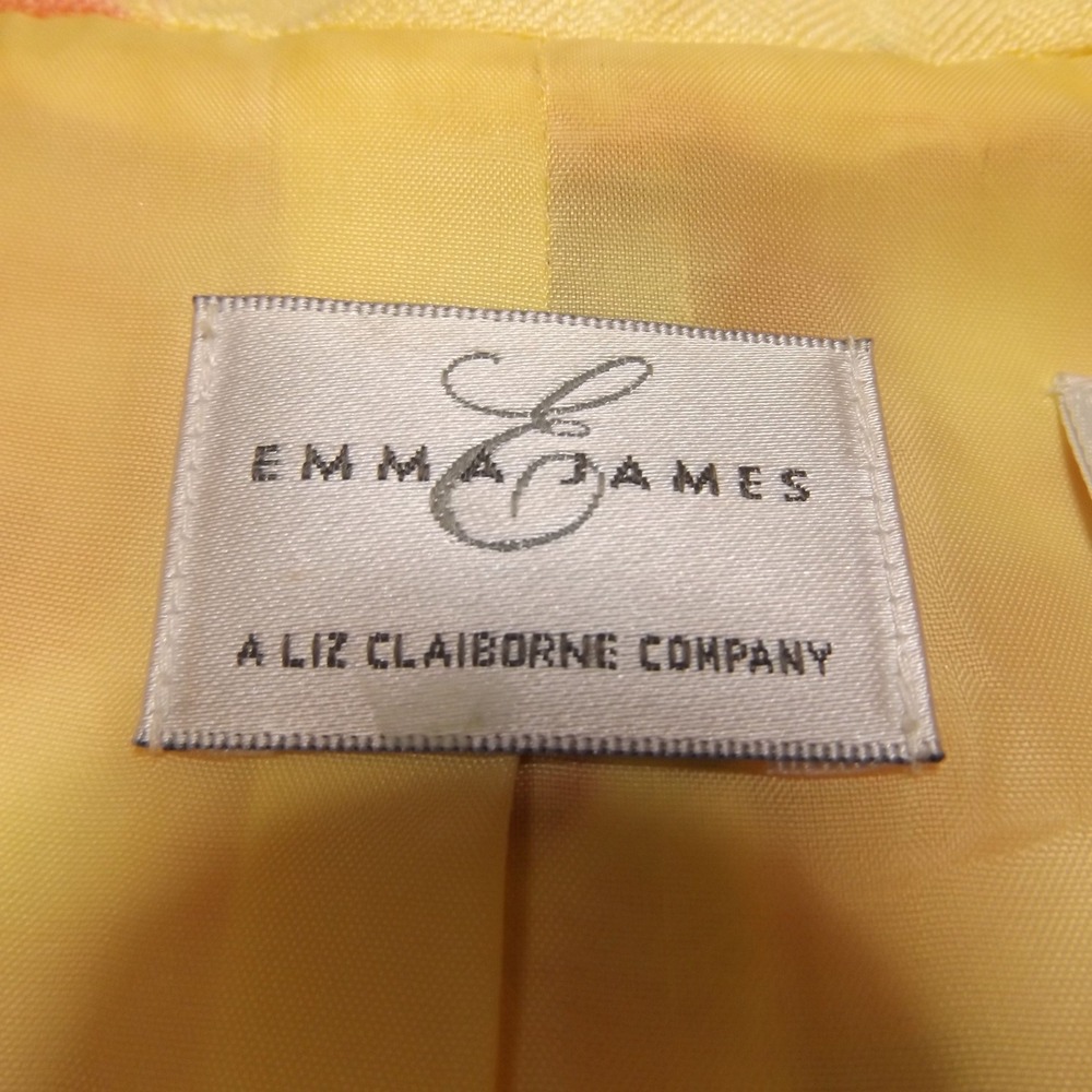 Emma James Liz Claiborne Floral Blazer and Beaded Tank Top Set Yellow Peach 8 - Picture 7 of 15